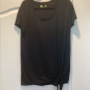 Xersion Black Blouse with Tie Detail